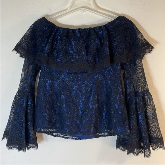 WHBM Floral Lace Off-Shoulder Bell Sleeve Blouse. 0. NWT. $110! - Picture 13 of 14